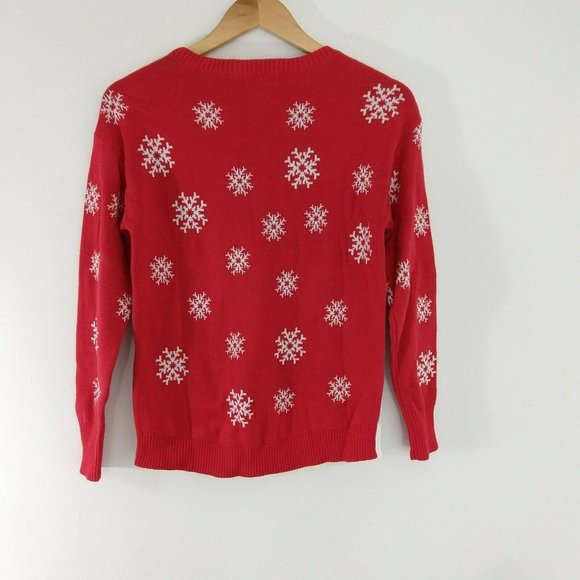 Ugly Christmas Sweater Snowman Red White Small - Picture 4 of 4